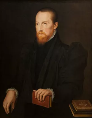Bearded, red-headed Man, seated by Pieter Pourbus Oil Painting