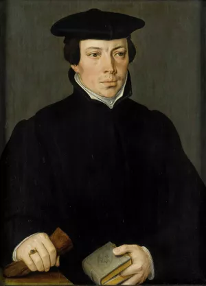 Portrait of a Young Minister by Pieter Pourbus Oil Painting
