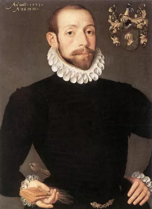 Portrait of Olivier van Nieulant by Pieter Pourbus - Oil Painting Reproduction