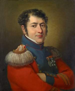 Portrait of the Staff Quartermaster Sergeant Leonhard Miville-Keller by Pieter Recco Oil Painting