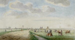 Gezicht op Kampen van de landzijde by Pieter Remmers Oil Painting
