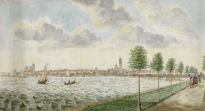 Gezicht op Kampen van de rivierzijde by Pieter Remmers Oil Painting