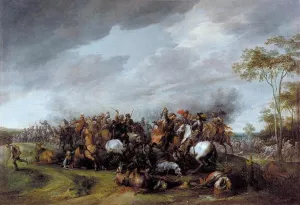 A Cavalry Engagement painting by Pieter Snayers