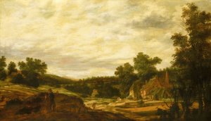 Hilly landscape by Pieter Stalpaert Oil Painting