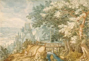 Landscape with a Footbridge Oil painting by Pieter Stevens