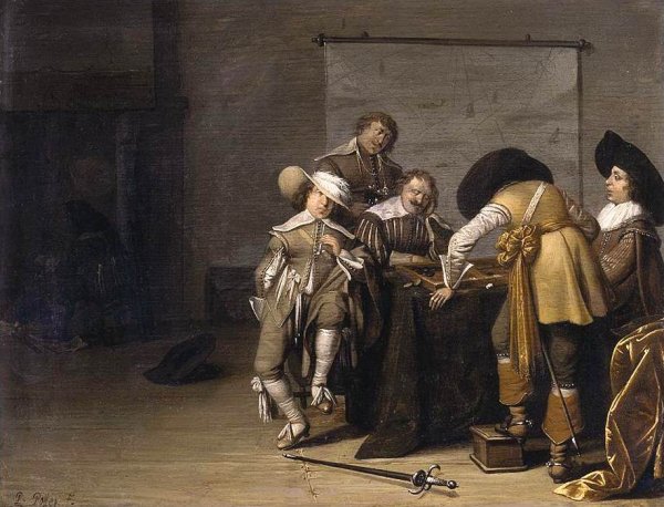 Guardroom Interior by Pieter Symonsz Potter - Hand-Painted Oil Painting Reproduction