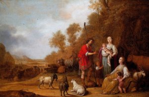 Jacob Urging Leah and Rachel to Flee from Laban by Pieter Symonsz Potter Oil Painting