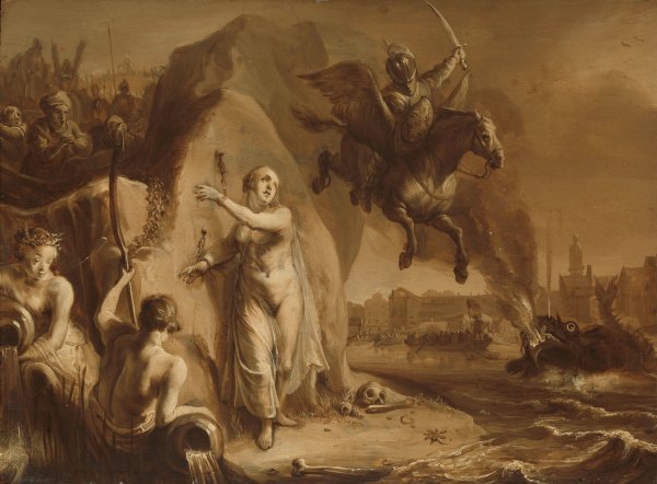 Perseus and Andromeda. Allegory of the liberation of the Netherlands by Prince Frederik Hendrik  by Pieter Symonsz Potter - Hand-Painted Oil Painting Reproduction
