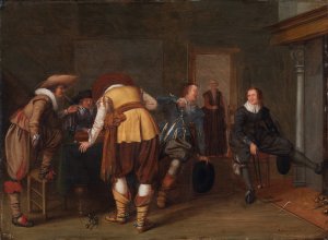 The Board Game Players by Pieter Symonsz Potter Oil Painting
