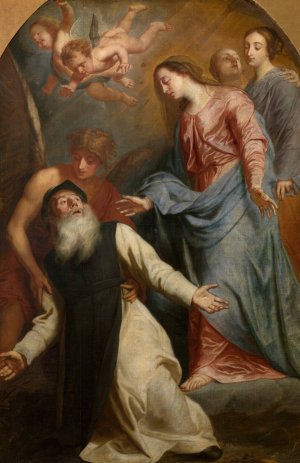 Mary Appears to Saint William of Aquitaine by Pieter Thijs Oil Painting