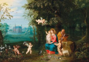 The Rest on the Flight into Egypt by Pieter Van Avont Oil Painting