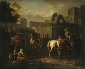 Open-Air Manege by Pieter Van Bloemen Oil Painting