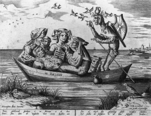 Ship of Fools Die Blau schuyte Oil painting by Pieter Van Der Heyden