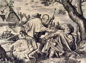 The Blind Leading the Blind by Pieter Van Der Heyden - Oil Painting Reproduction