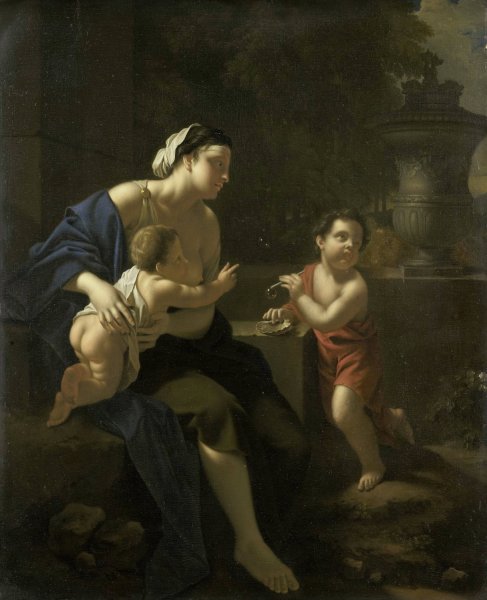 Blowing Bubbles  by Pieter Van Der Werff - Hand-Painted Oil Painting Reproduction