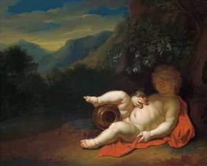 The Infant Bacchus by Pieter Van Der Werff Oil Painting
