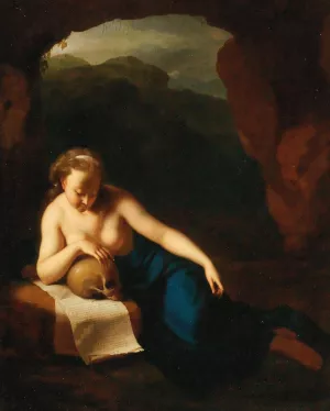The Penitent Magdalene in a grotto by Pieter Van Der Werff Oil Painting
