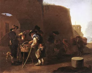 The Cake Seller by Pieter Van Laer Oil Painting