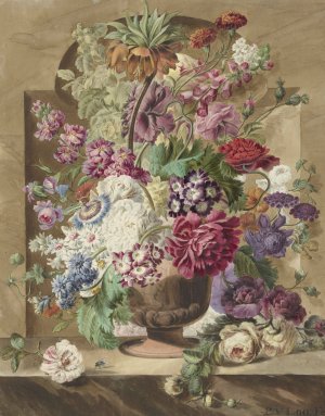 Bloemstuk by Pieter Van Loo Oil Painting