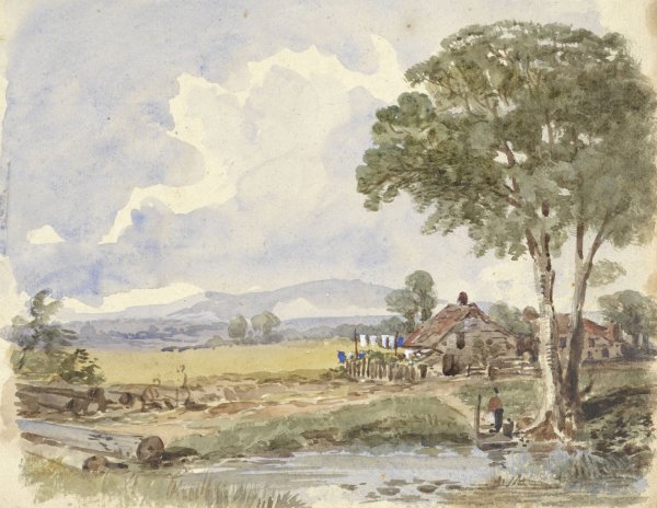 Landschap met boerderij  by Pieter Van Loon - Hand-Painted Oil Painting Reproduction