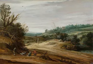 Dune Landscape with a Country Road Oil painting by Pieter Van Santvoort