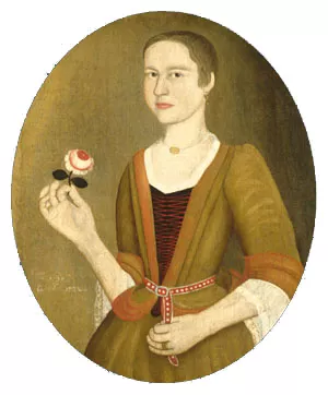 Young Lady with a Rose Oil painting by Pieter Vanderlyn
