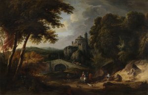 Landschap met brug by Pieter Verdussen Oil Painting