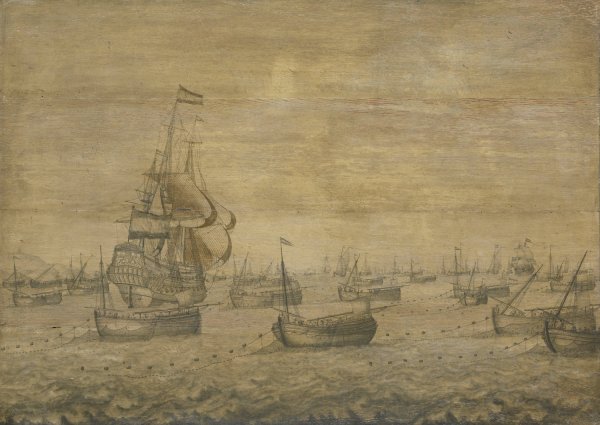 The Dutch Herring Fleet  by Pieter Vogelaer - Hand-Painted Oil Painting Reproduction