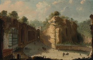 The Grotto of Pozzuoli, Naples by Pietro Antoniani Oil Painting