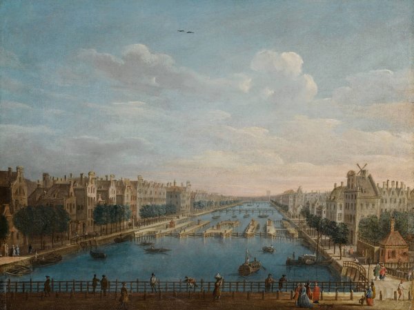 A View Of The Binnen Amstel Looking North by Pietro Bellotti - Hand-Painted Oil Painting Reproduction