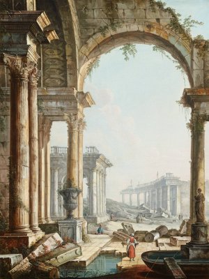 Capriccio with Ruins by Pietro Bellotti Oil Painting