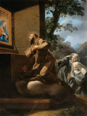 St Francis of Paola in Ecstasy by Pietro Bianchi - Oil Painting Reproduction