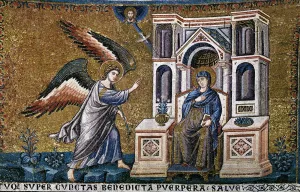 Apse: 2. Annunciation painting by Pietro Cavallini