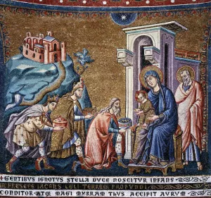 Apse: 4. Adoration of the Kings painting by Pietro Cavallini