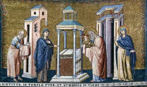 Apse: 5. Presentation in the Temple painting by Pietro Cavallini