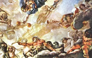 Apotheose of Aeneas Detail painting by Pietro Da Cortona