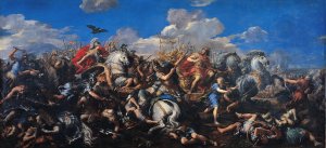 Battle of Alexander versus Darius by Pietro Da Cortona Oil Painting