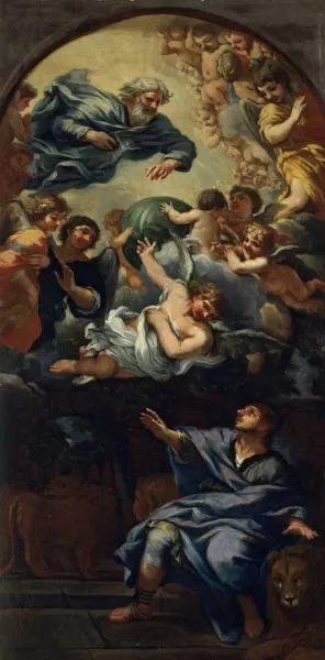 Daniel in the Lion's Den by Pietro Da Cortona Oil Painting
