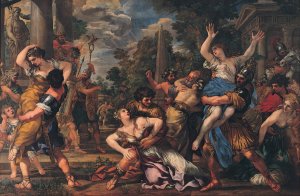 Rape of the Sabines by Pietro Da Cortona Oil Painting