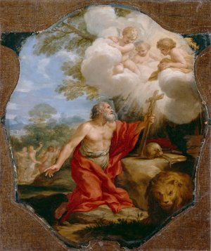 Saint Jerome in the Desert by Pietro Da Cortona Oil Painting