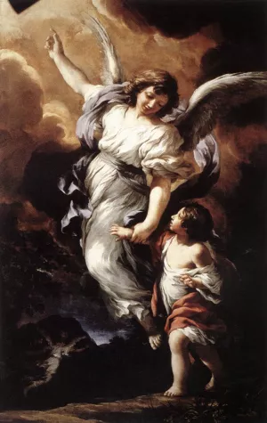 The Guardian Angel painting by Pietro Da Cortona