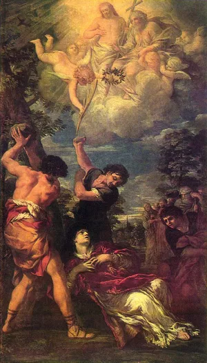 The Stoning of St Stephen Oil painting by Pietro Da Cortona