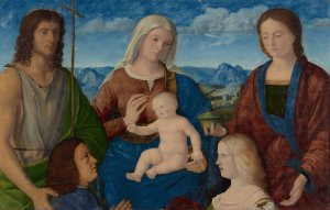 Virgin and Child with Saints and Donors by Pietro Degli Ingannati Oil Painting