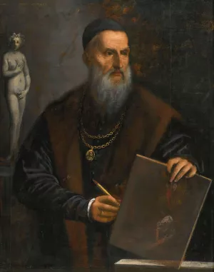 Portrait of Titian by Pietro Della Vecchia Oil Painting