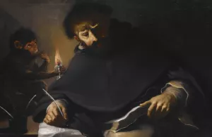 St. Dominic and the Devil by Pietro Della Vecchia Oil Painting