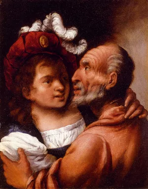 Youth and Old Age by Pietro Della Vecchia Oil Painting