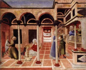 Birth of St Nicholas painting by Pietro di Giovanni D'Ambrogio
