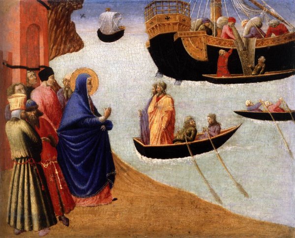 Departure of St Augustin by Pietro di Giovanni D'Ambrogio - Hand-Painted Oil Painting Reproduction