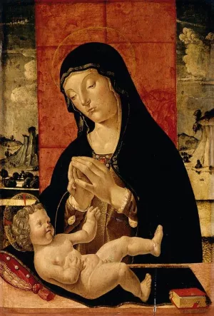 Madonna Adoring the Christ Child by Pietro di Giovanni D'Ambrogio Oil Painting