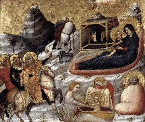 The Nativity and Other Episodes from the Childhood of Christ by Pietro di Giovanni D'Ambrogio Oil Painting